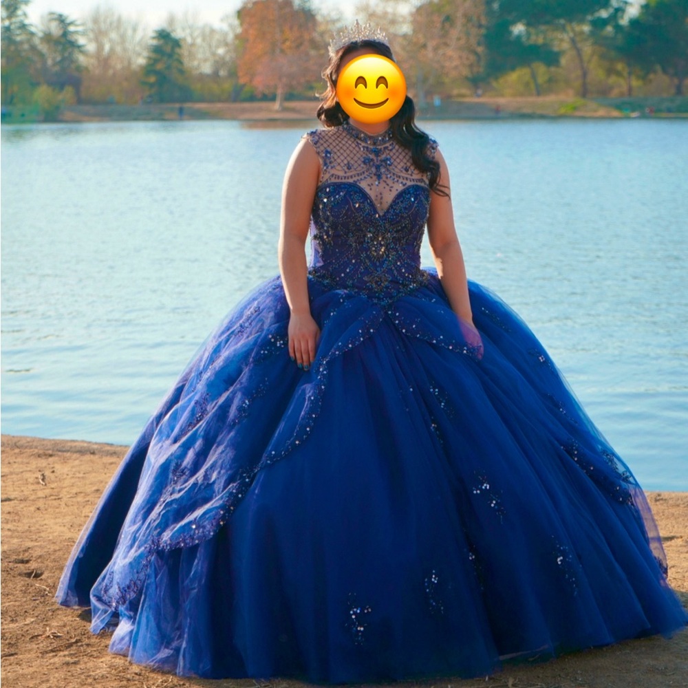 Elegant Navy Blue Ball Gown